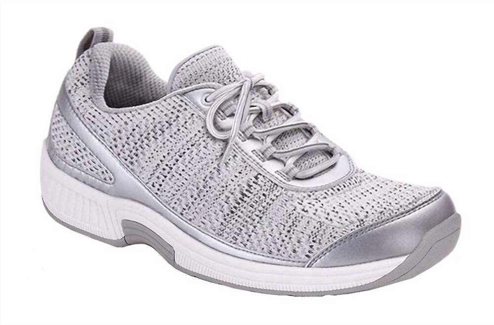 NEW ORTHOFEET women's sandy orthopedic sneaker in silver